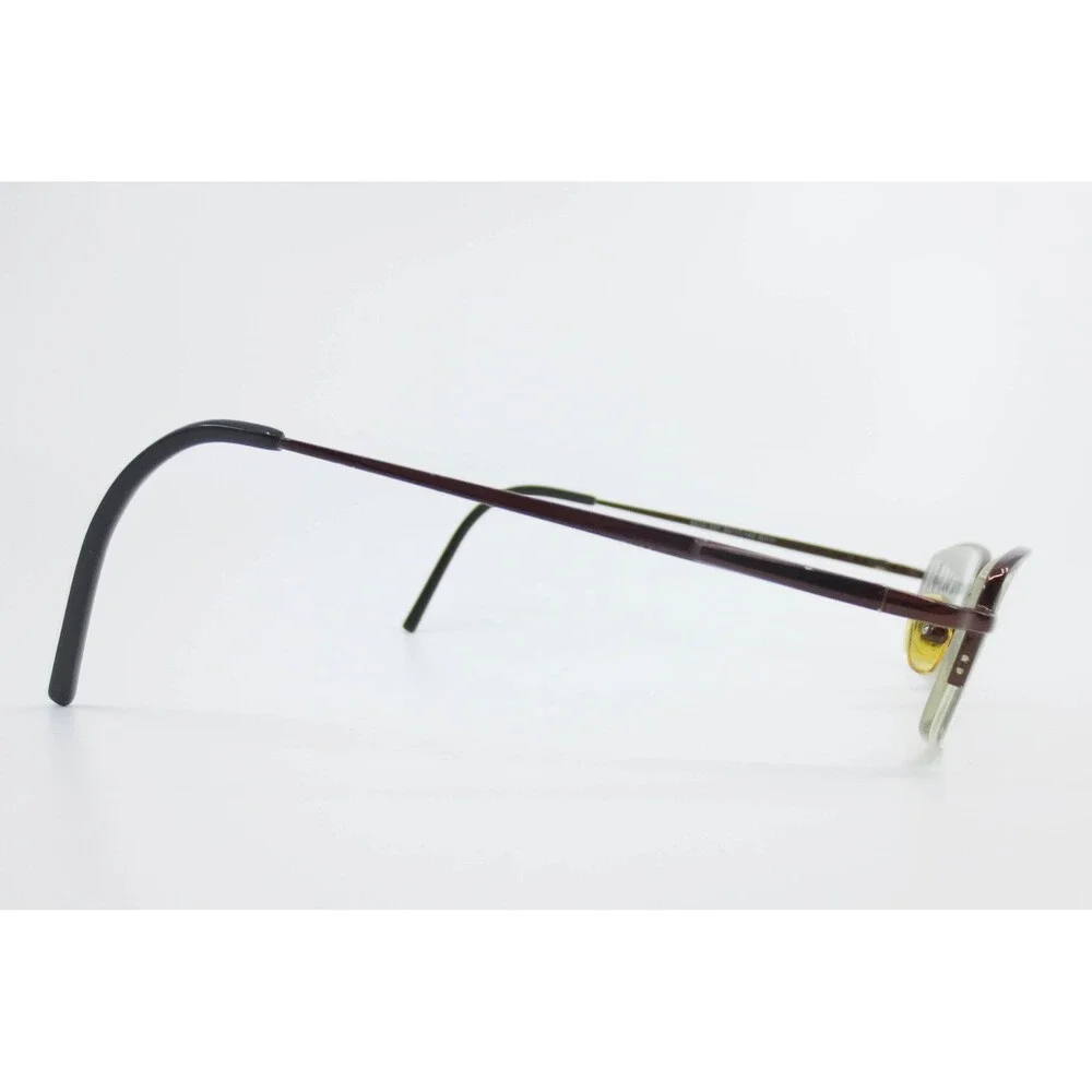 Saki MOD.307 Brown Semi Rimless Rectangular Eyeglass Frames Japan 50-17-140 BWN